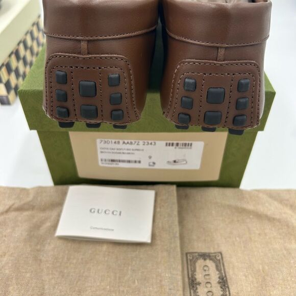 Men's Gucci interlocking G Supreme driver loafers size 9, made in Italy - Picture 8 of 10